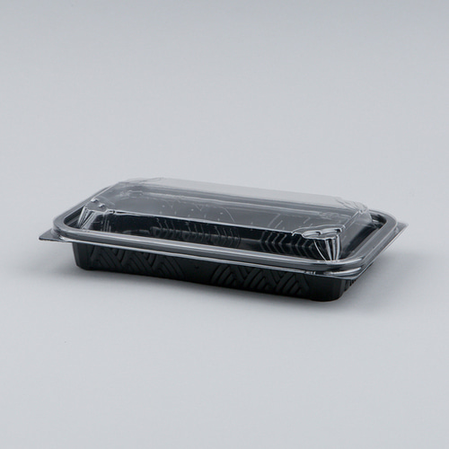PET일회용반찬용기 야채포장도시락 DL-253 투명 블랙 540개세트
